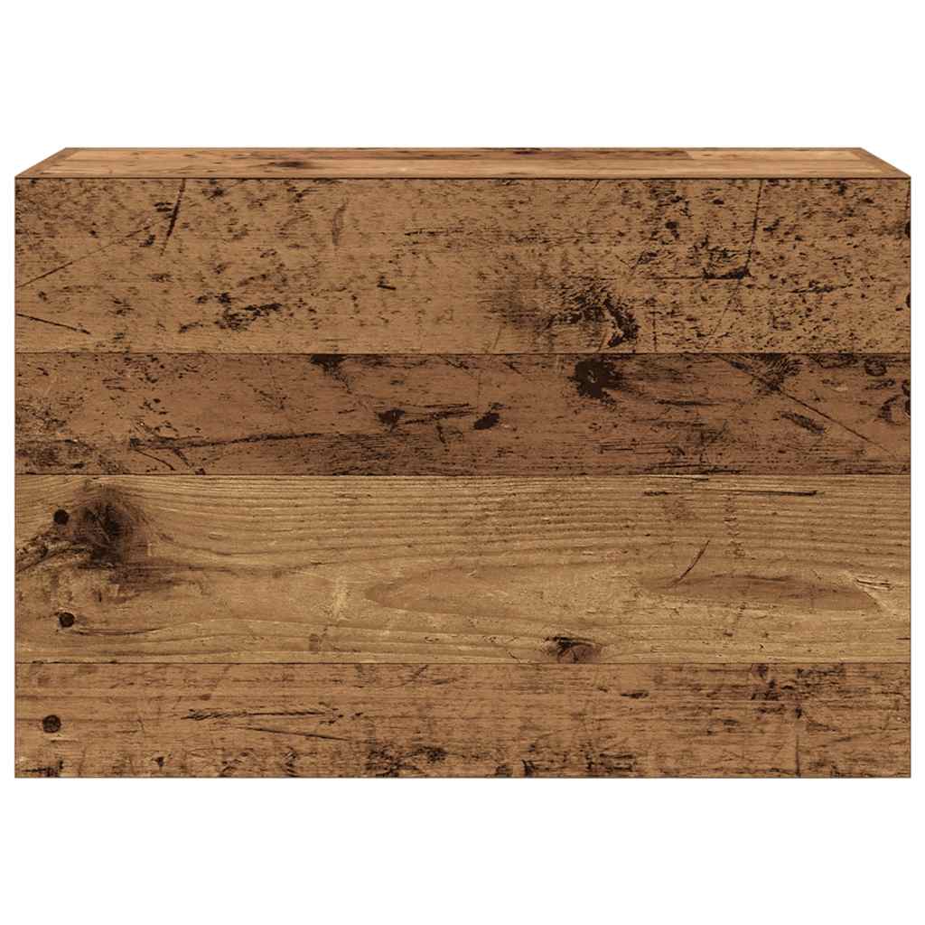 antik fa színű szerelt fa fali fürdőszobaszekrény 60x25x40 cm