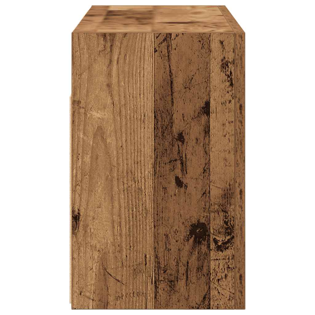 antik fa színű szerelt fa fali fürdőszobaszekrény 60x25x40 cm