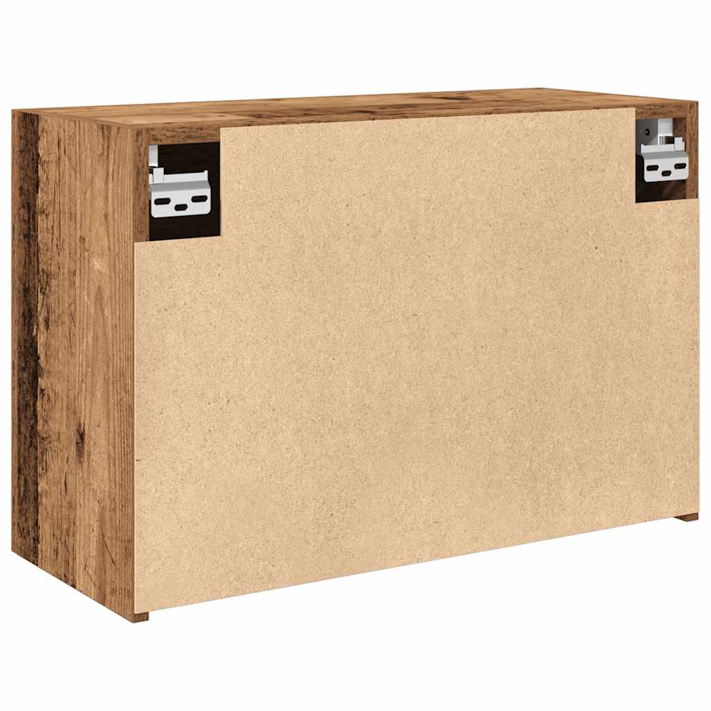 antik fa színű szerelt fa fali fürdőszobaszekrény 60x25x40 cm