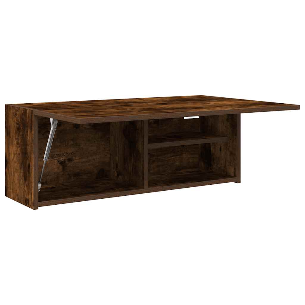 füstös tölgyszínű szerelt fa fali fürdőszobaszekrény 80x25x30cm