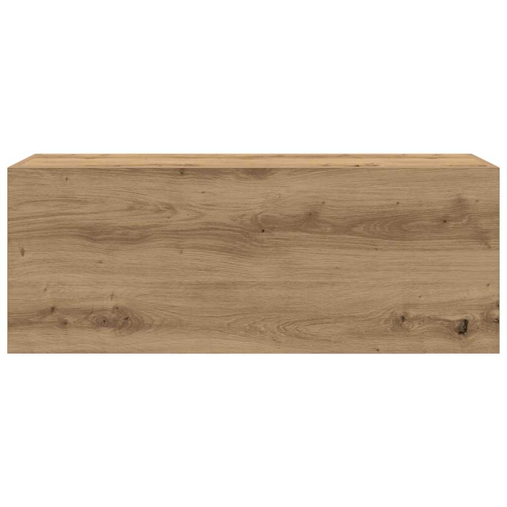 kézműves tölgy szerelt fa fali fürdőszobaszekrény 80x25x30 cm