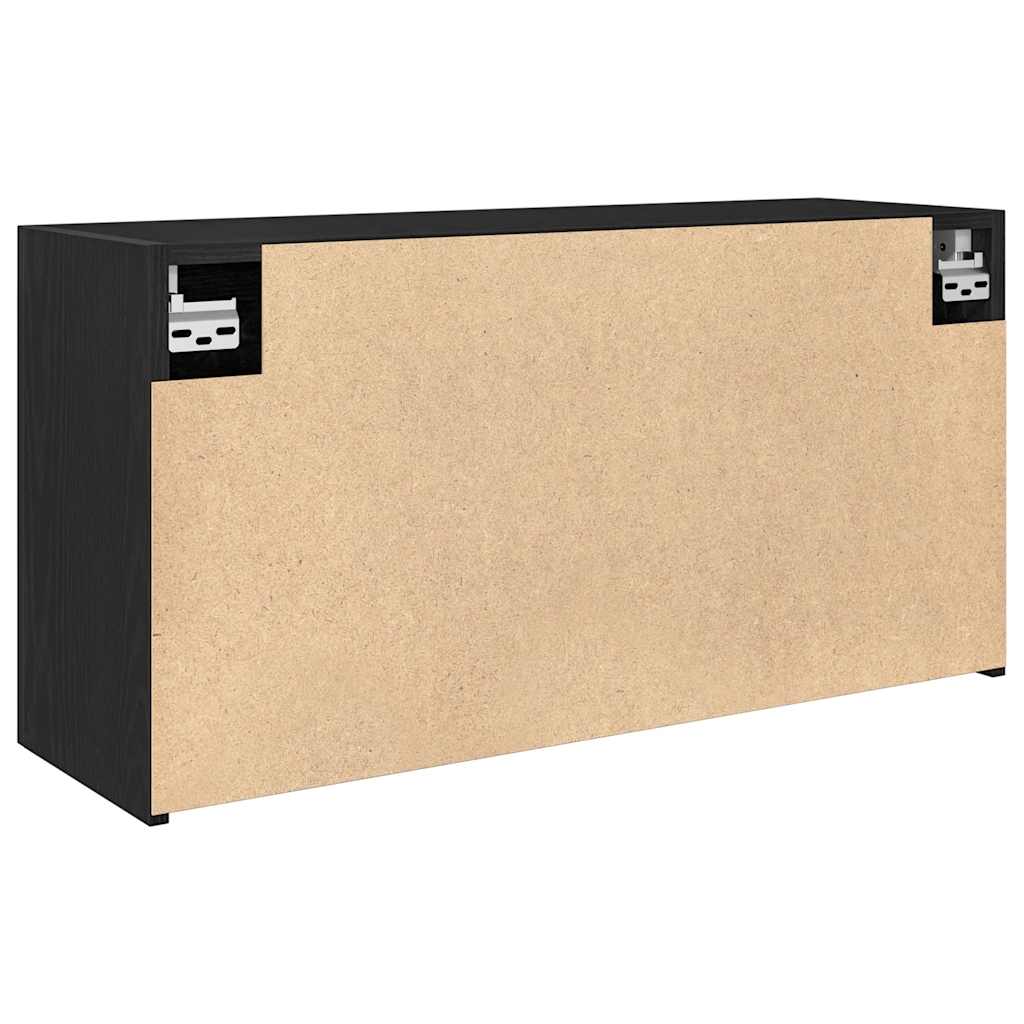 fekete szerelt fa fali fürdőszobaszekrény 80x25x40 cm