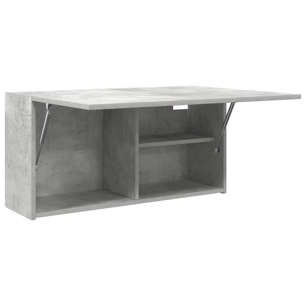 betonszürke szerelt fa fali fürdőszobaszekrény 80 x 25 x 40 cm
