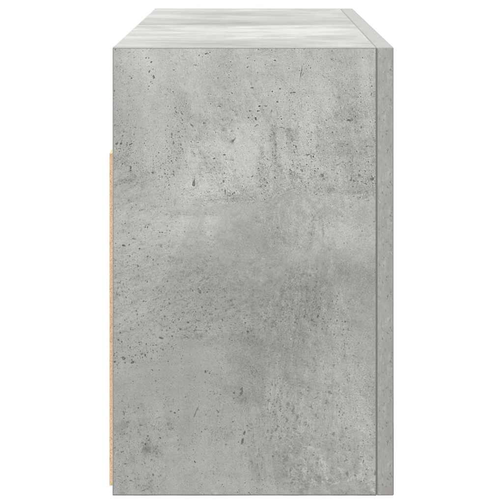 betonszürke szerelt fa fali fürdőszobaszekrény 80 x 25 x 40 cm