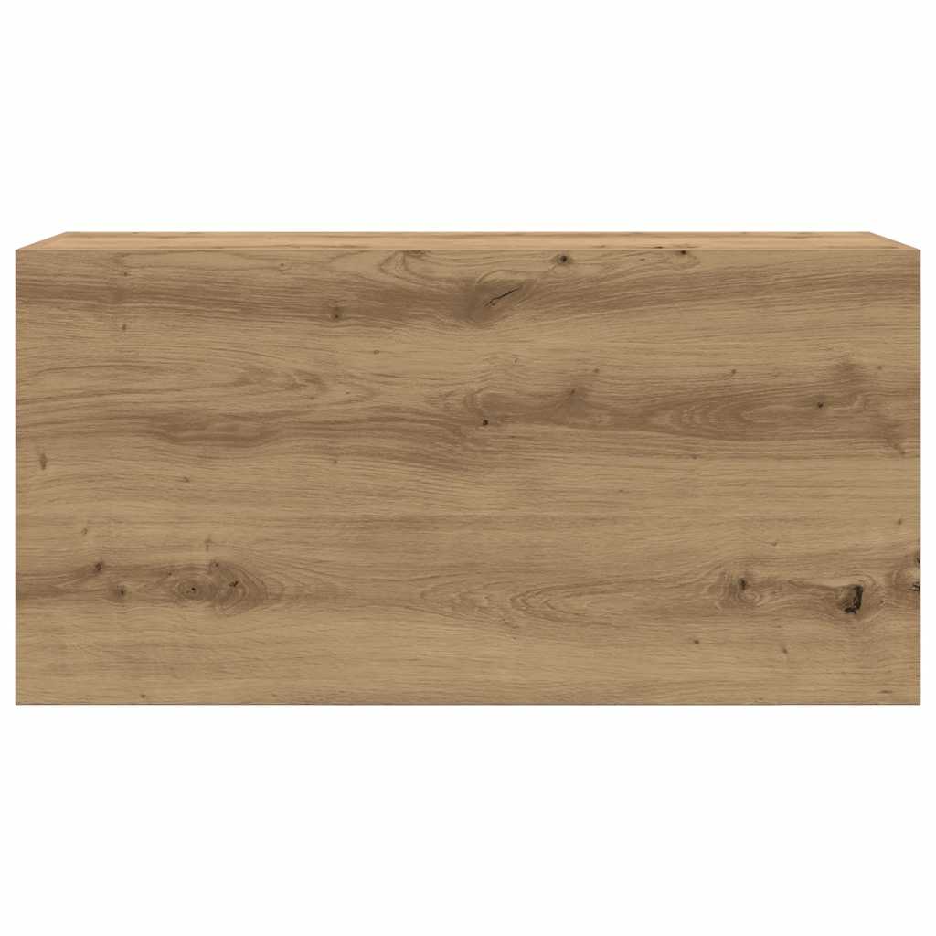 kézműves tölgy szerelt fa fali fürdőszobaszekrény 80x25x40 cm