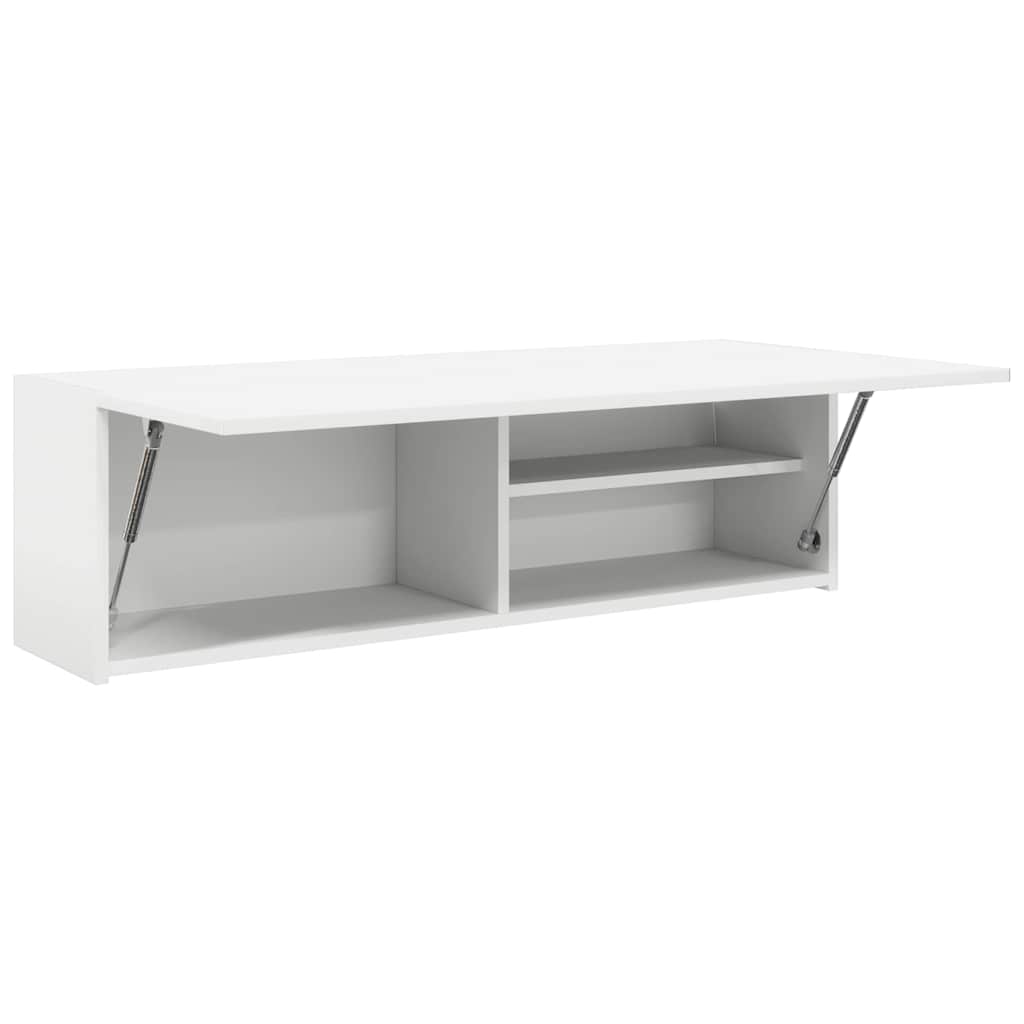 fehér szerelt fa fali fürdőszobaszekrény 100x25x30 cm