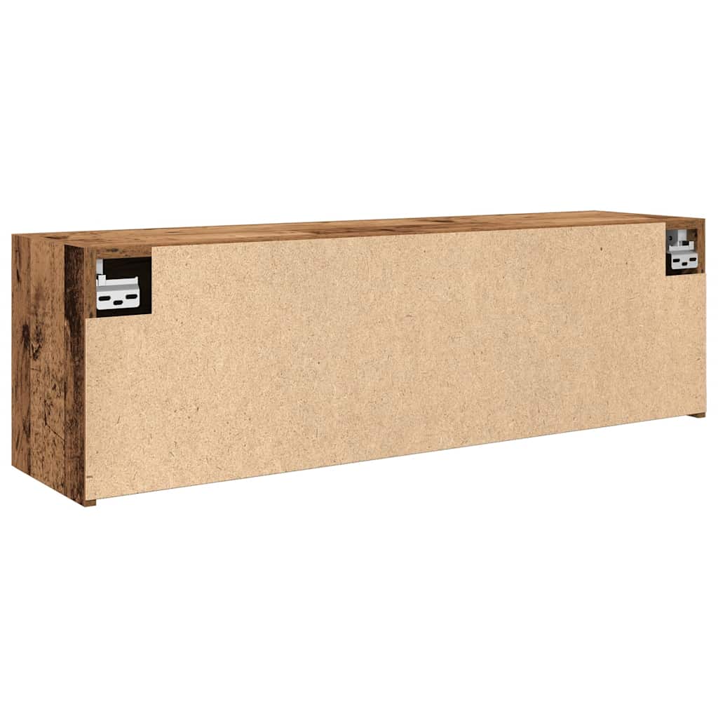 antik fa színű szerelt fa fali fürdőszobaszekrény 100x25x30 cm