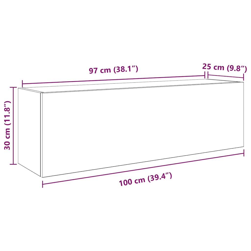 antik fa színű szerelt fa fali fürdőszobaszekrény 100x25x30 cm