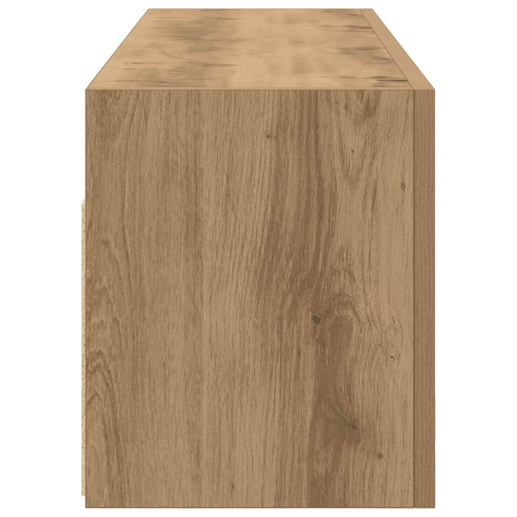 kézműves tölgy szerelt fa fali fürdőszobaszekrény 100x25x30 cm