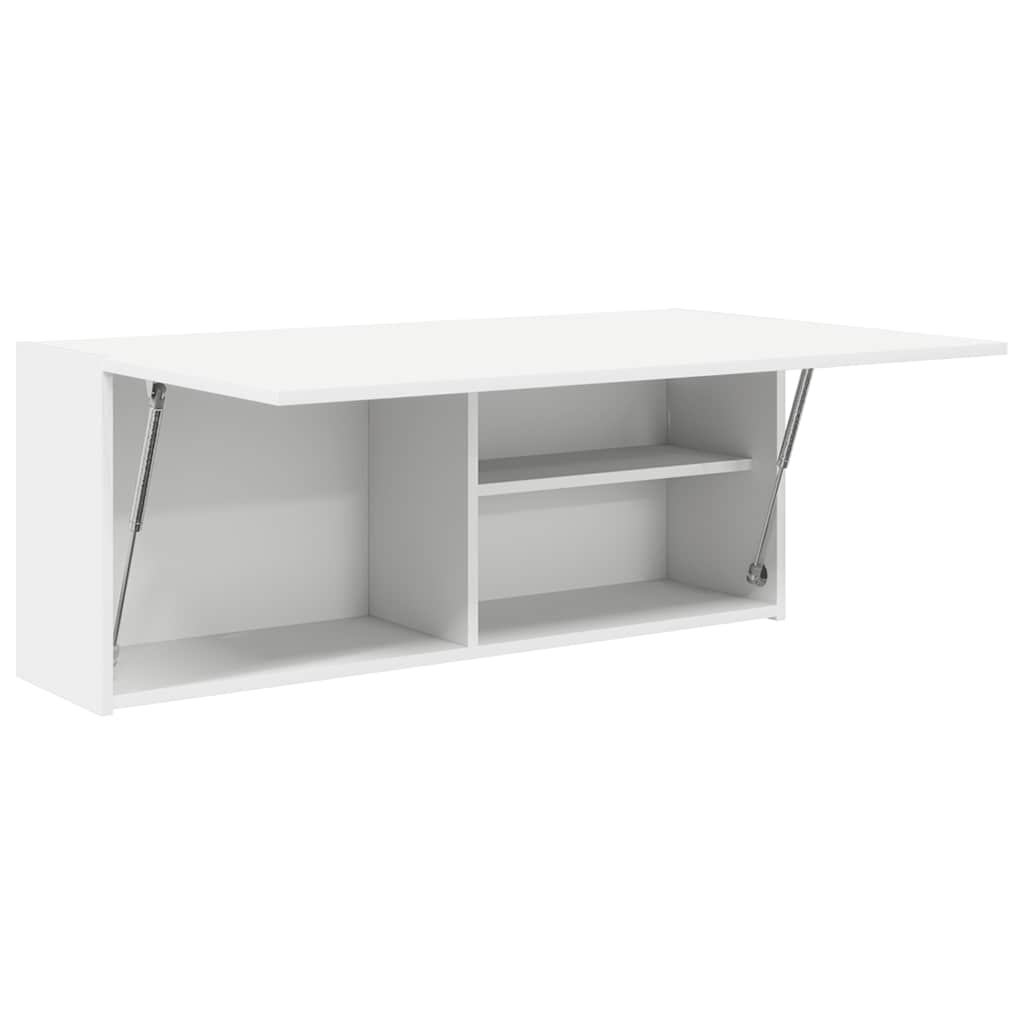 fehér szerelt fa fali fürdőszobaszekrény 100x25x40 cm