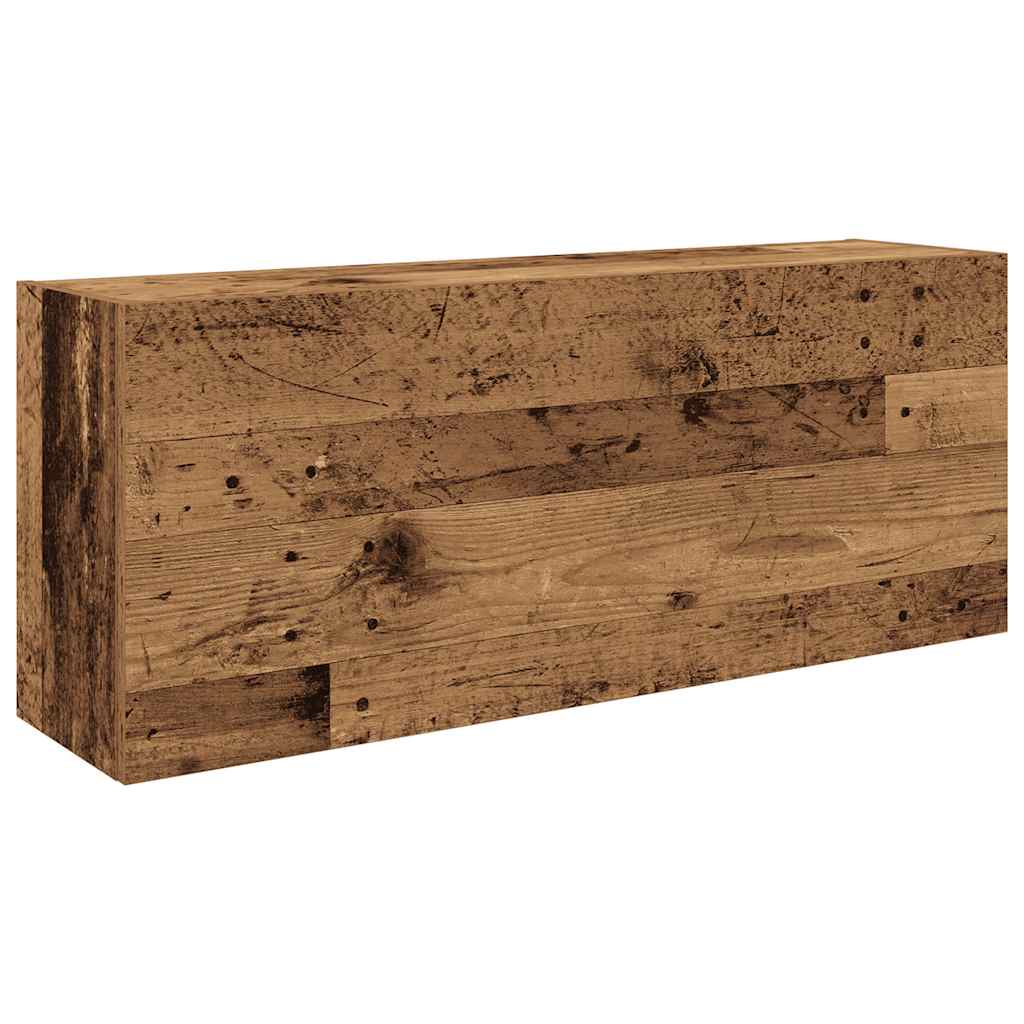 antik fa színű szerelt fa fali fürdőszobaszekrény 100x25x40 cm