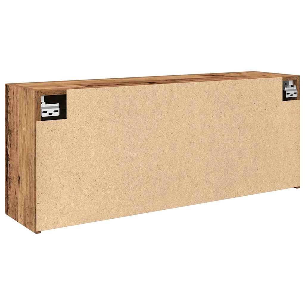 antik fa színű szerelt fa fali fürdőszobaszekrény 100x25x40 cm