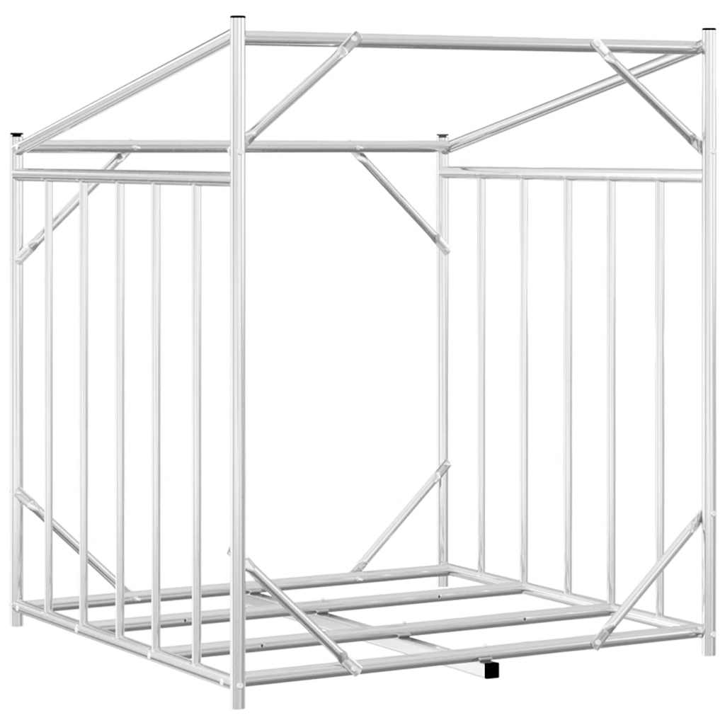 Tűzifa állvány esővédővel 100,5x80,5x110,5 cm horganyzott acél