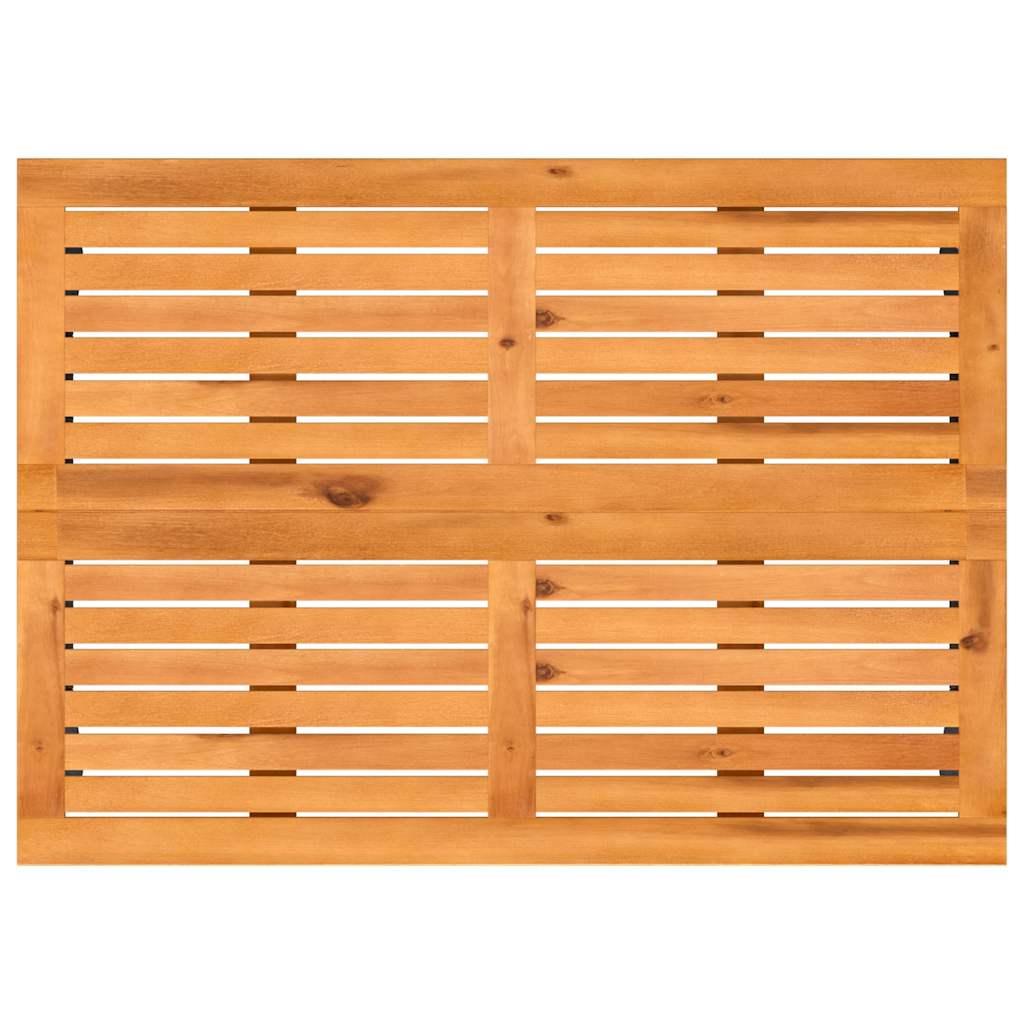 fekete polyrattan kerti asztal akácfa lappal 105x75x72 cm