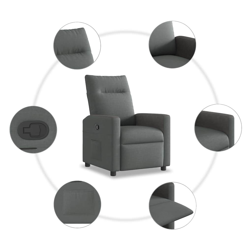 sötétszürke szövet relaxfotel