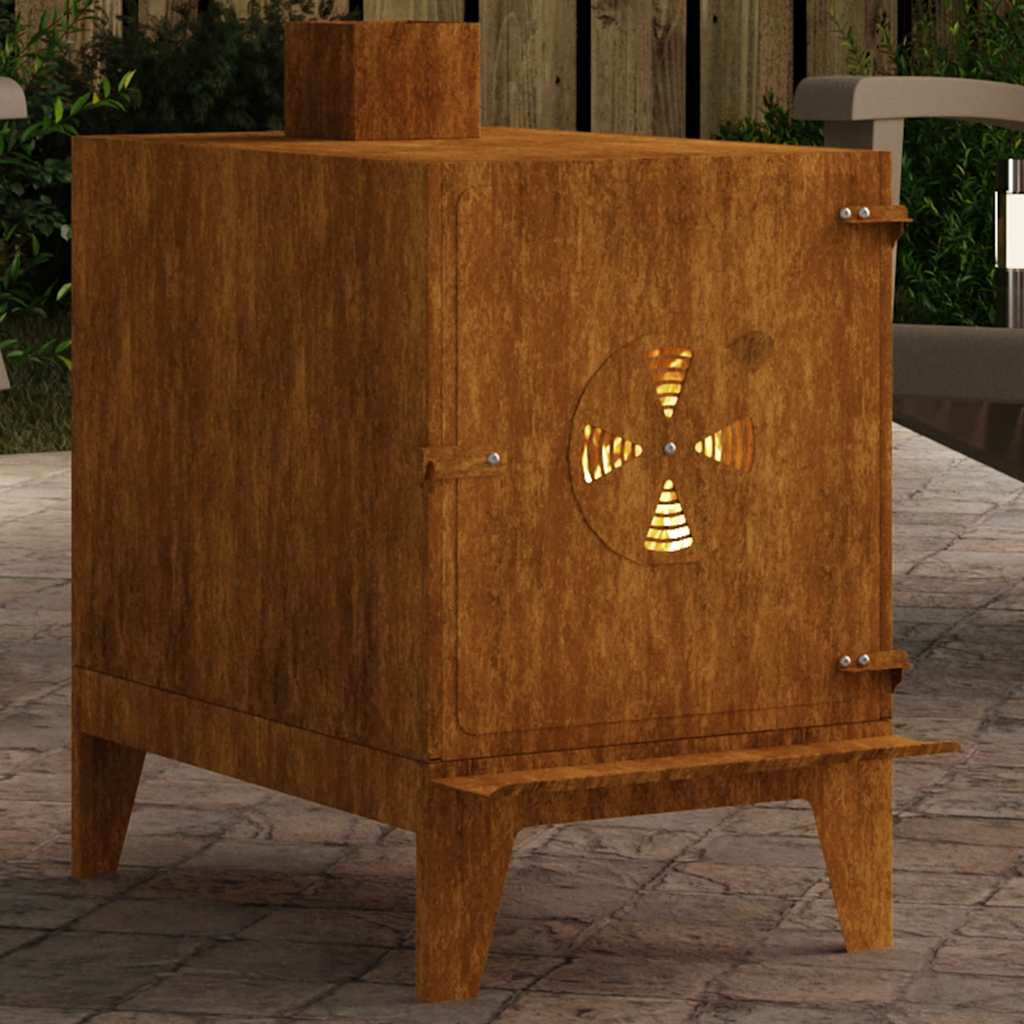 kemping tűzhely 35x50x60 cm Corten acél