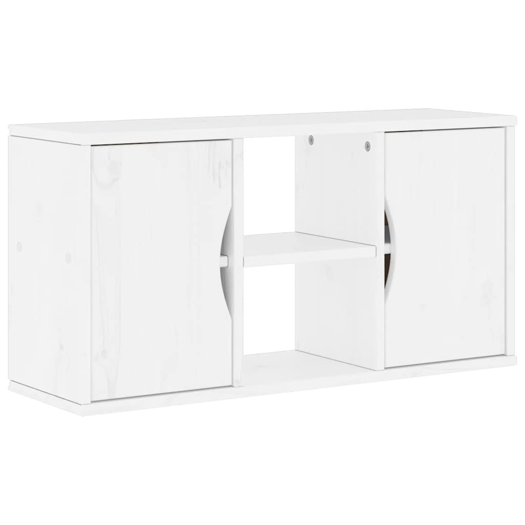 ODDA tömörfa fenyőfa TV szekrény fehér 79x24x40 cm