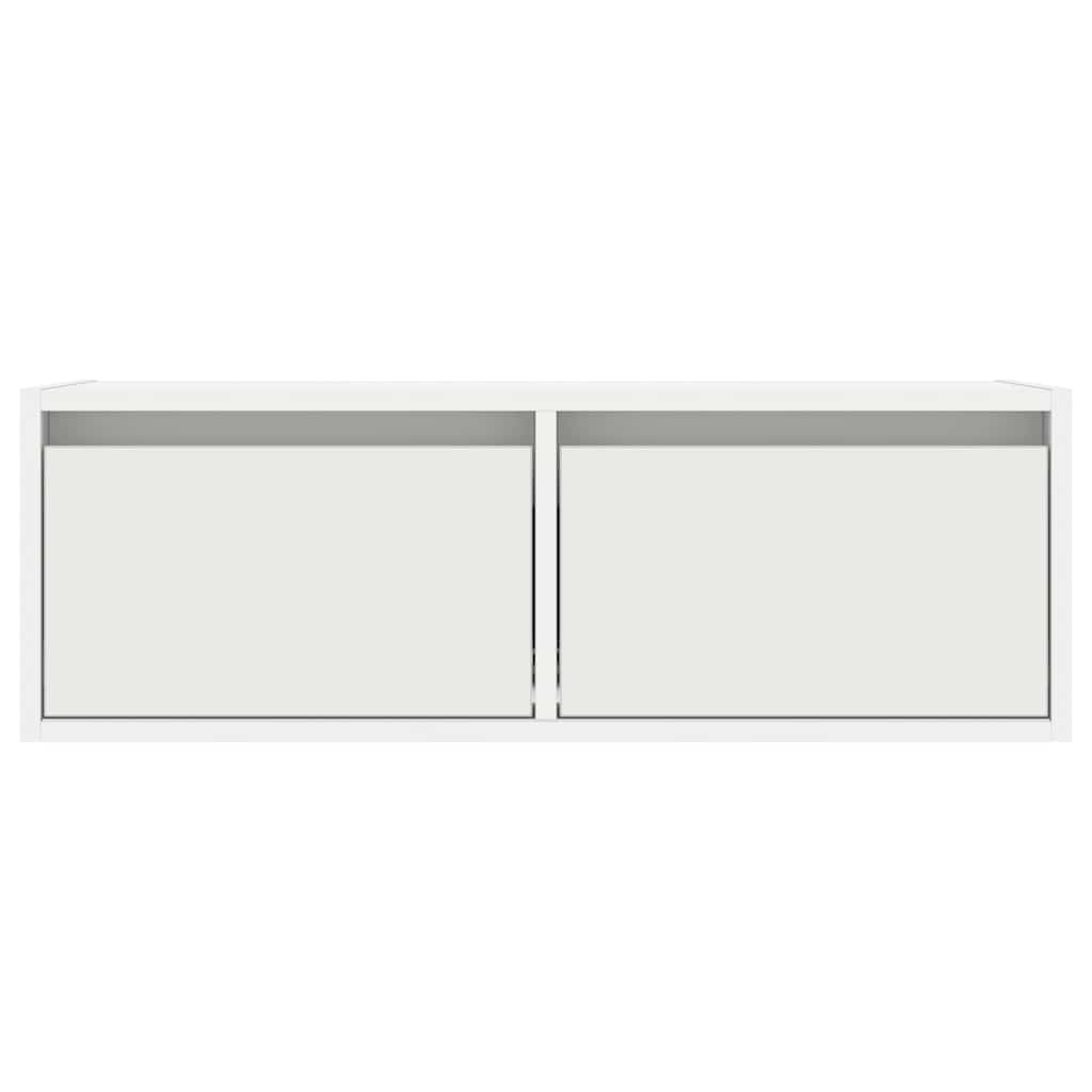 TV szekrény LED világítással fehér 75x35,5x25 cm