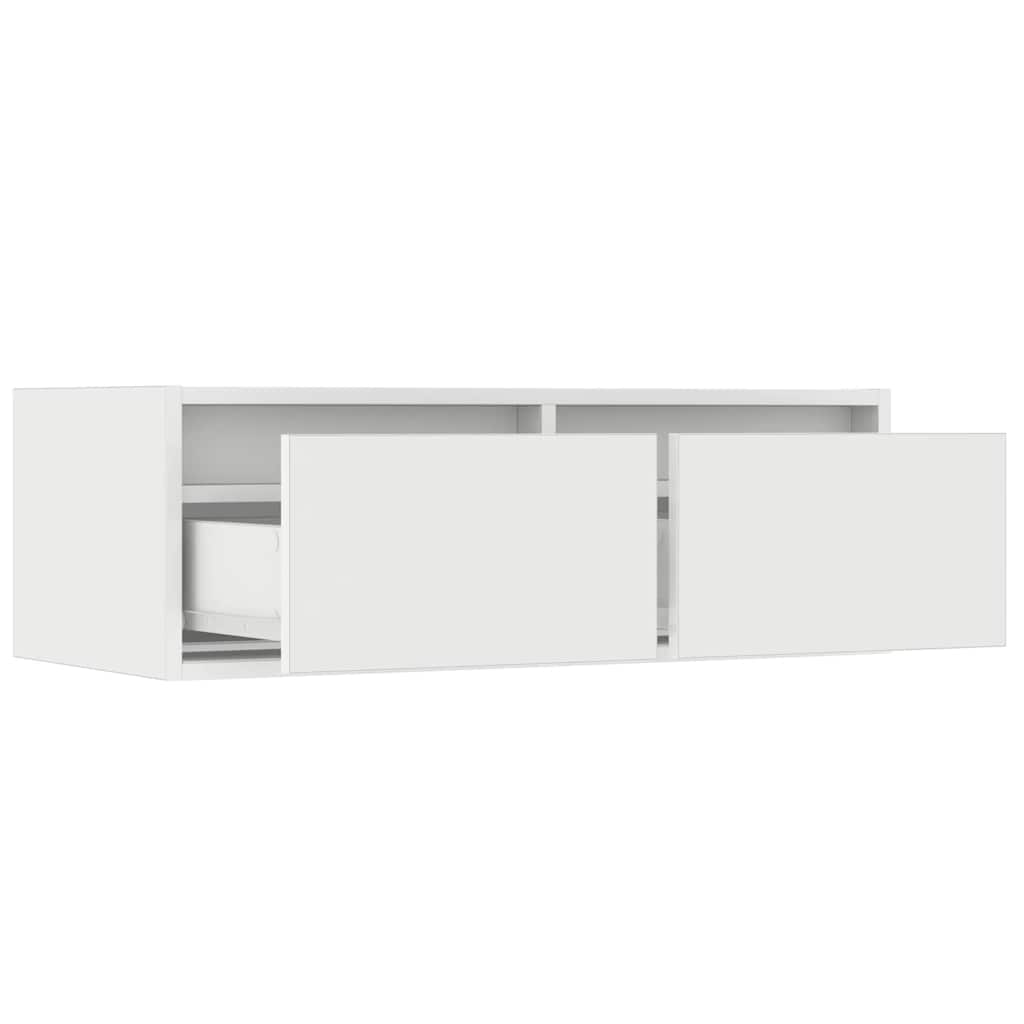 TV szekrény LED világítással fehér 75x35,5x25 cm