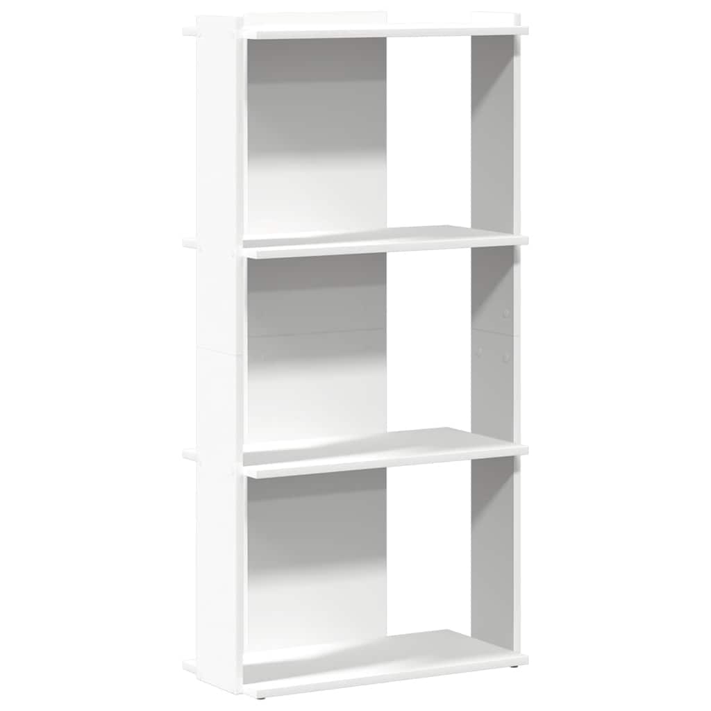 Könyvespolc 3 szintes fehér 60x30x120 cm műfa