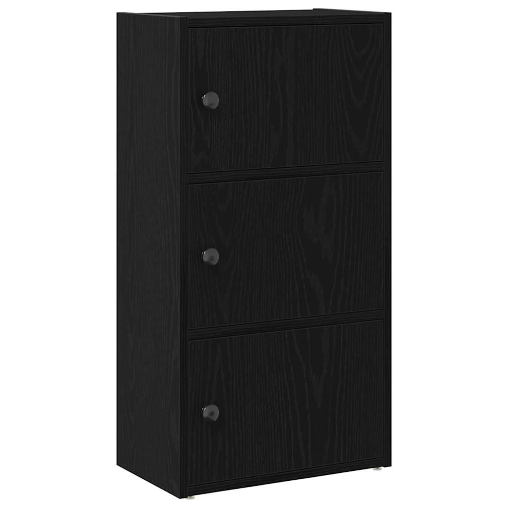 Könyvespolc fekete tölgy 40x24x77 cm Gépesített fa