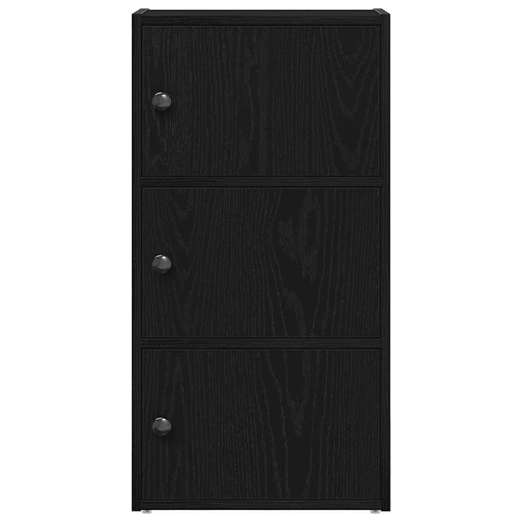 Könyvespolc fekete tölgy 40x24x77 cm Gépesített fa