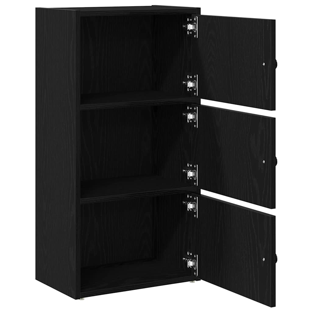 Könyvespolc fekete tölgy 40x24x77 cm Gépesített fa