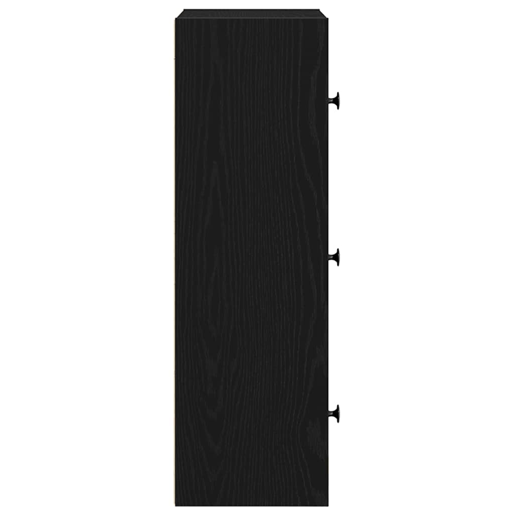 Könyvespolc fekete tölgy 40x24x77 cm Gépesített fa