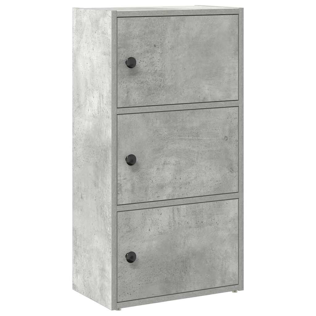betonszürke szerelt fa könyvespolc 40x24x77 cm