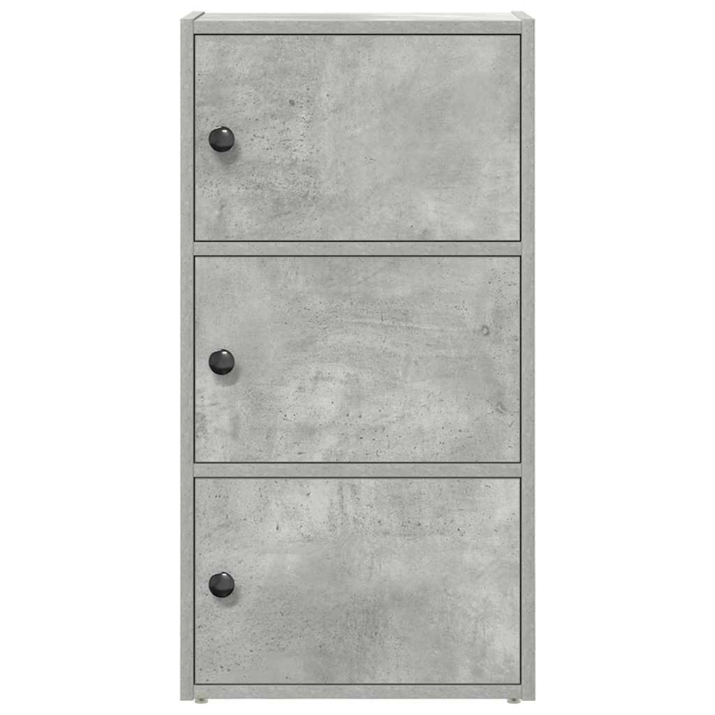 betonszürke szerelt fa könyvespolc 40x24x77 cm