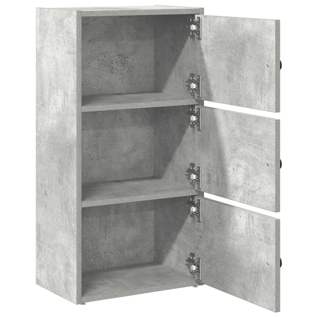 betonszürke szerelt fa könyvespolc 40x24x77 cm