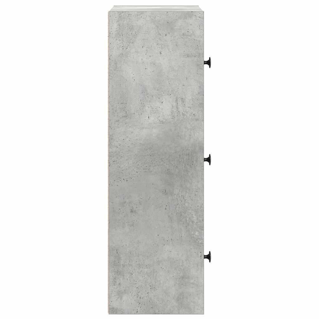 betonszürke szerelt fa könyvespolc 40x24x77 cm