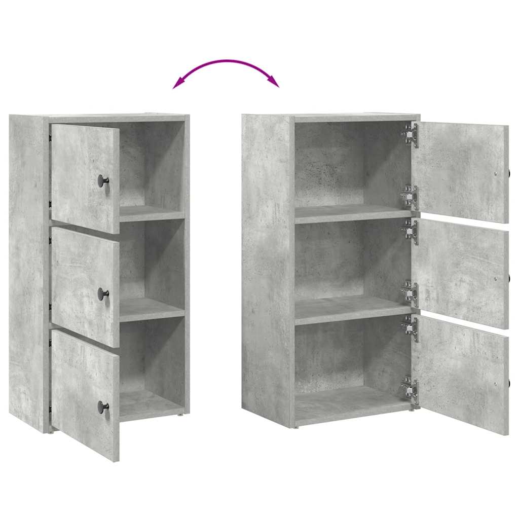 betonszürke szerelt fa könyvespolc 40x24x77 cm