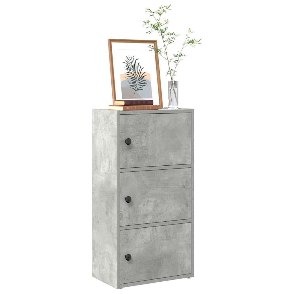 betonszürke szerelt fa könyvespolc 40x24x77 cm