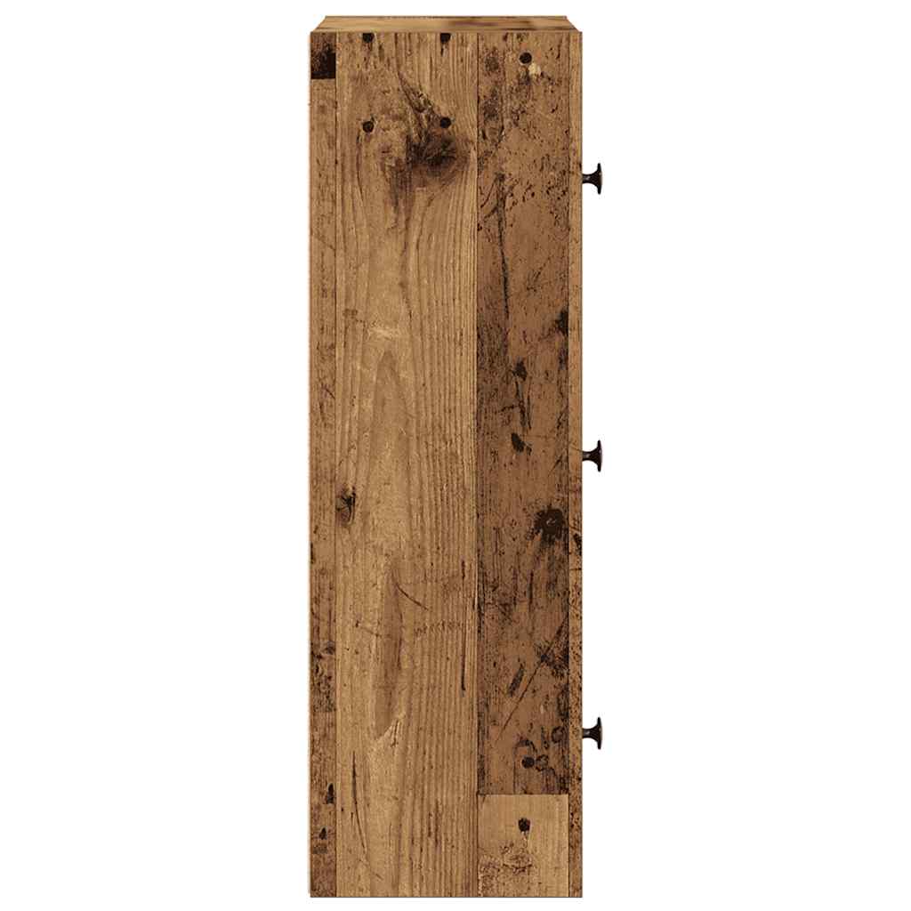 antik fa színű szerelt fa könyvespolc 40x24x77 cm