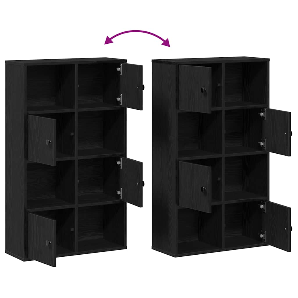 Könyvespolc fekete tölgy 60x24x101,5 cm Gépesített fa