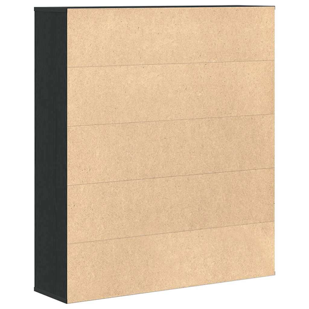 Könyvespolc fekete tölgy 89x24x101,5 cm Gépesített fa