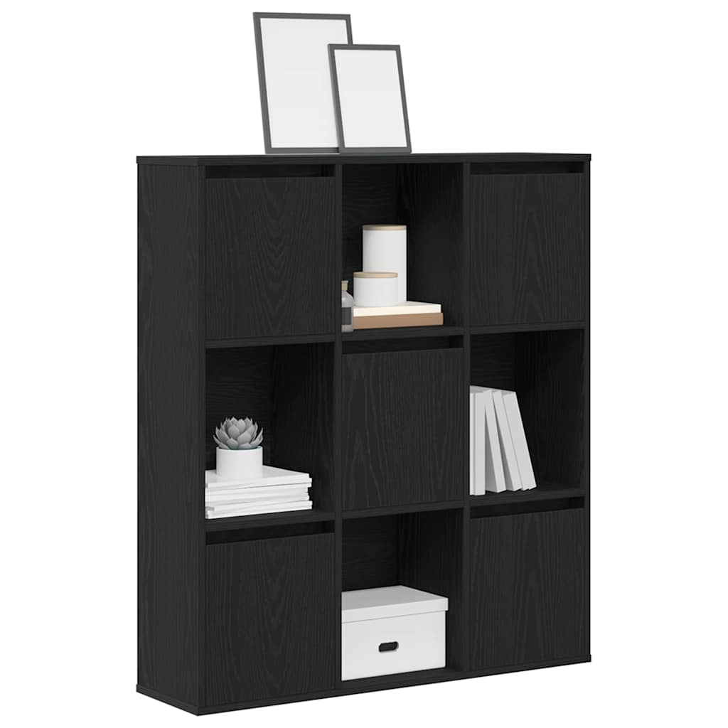 Könyvespolc fekete tölgy 89x24x101,5 cm Gépesített fa
