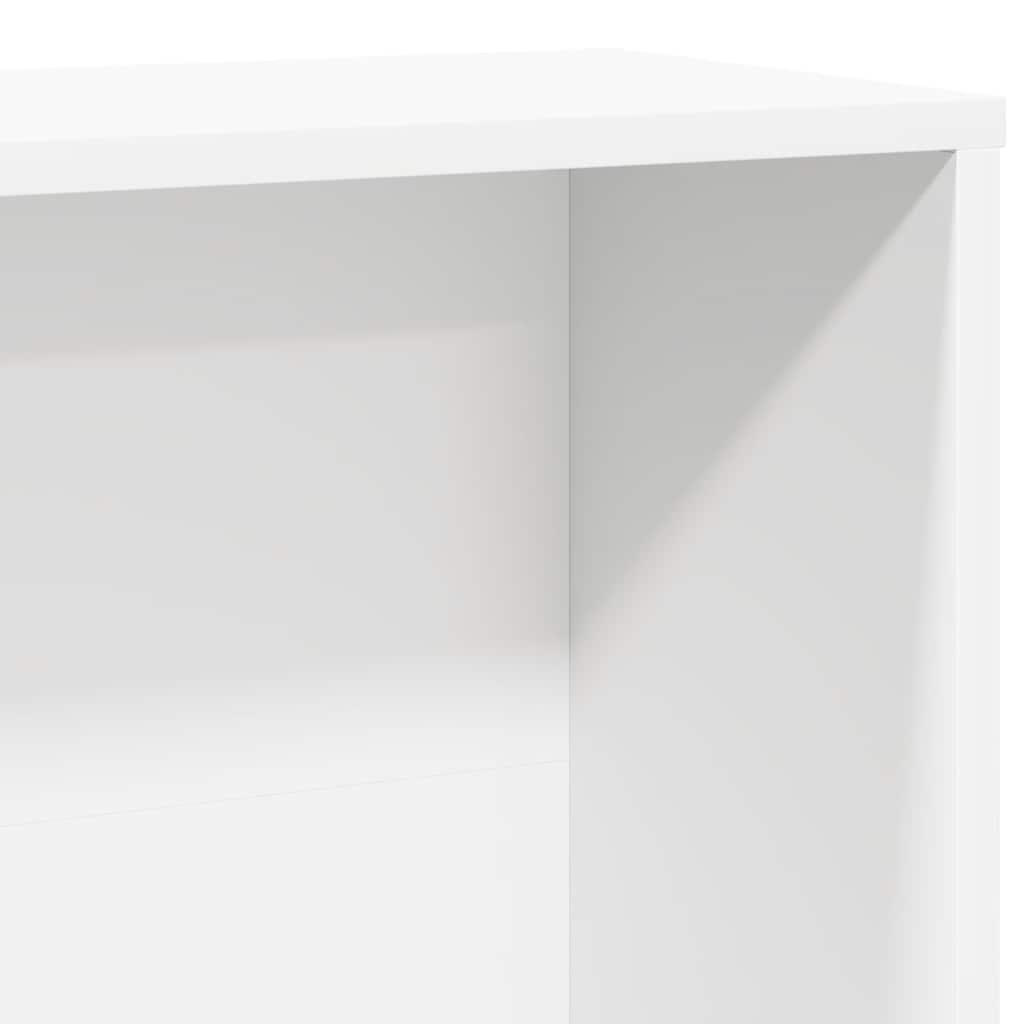fehér szerelt fa könyvespolc 60x24x120 cm