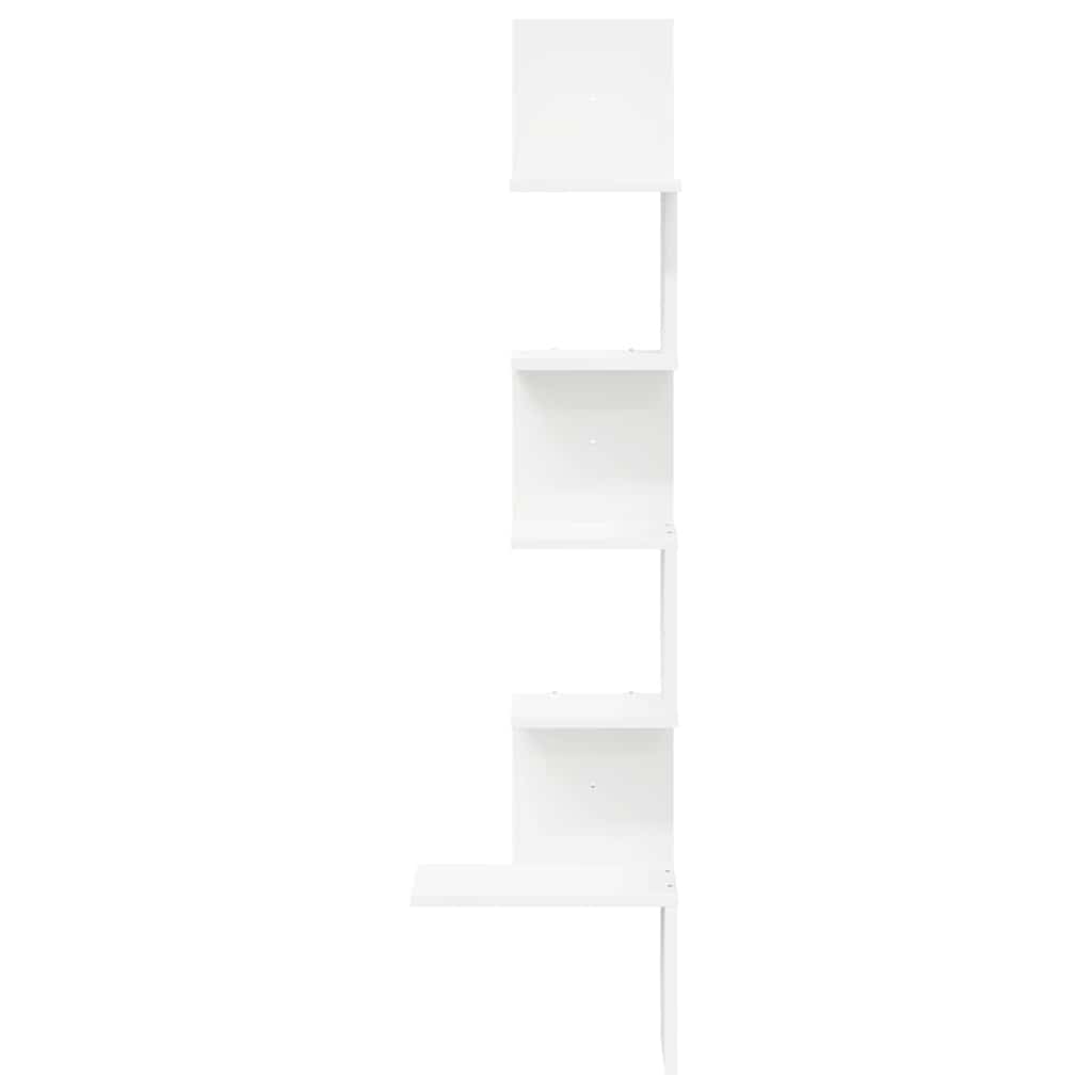 fehér forgácslap fali sarokpolc 32x32x127,5 cm
