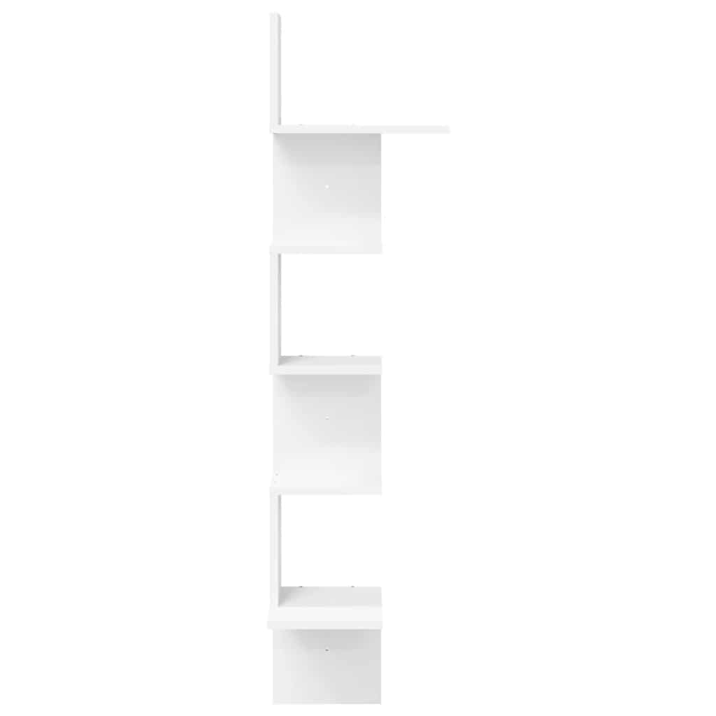 fehér forgácslap fali sarokpolc 32x32x127,5 cm
