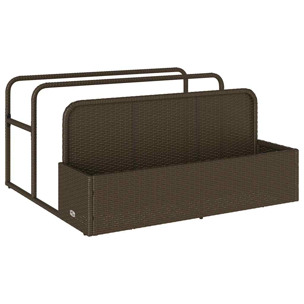 barna polyrattan medence melletti úszótároló 110x100x57 cm
