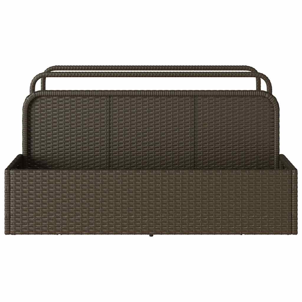barna polyrattan medence melletti úszótároló 110x100x57 cm