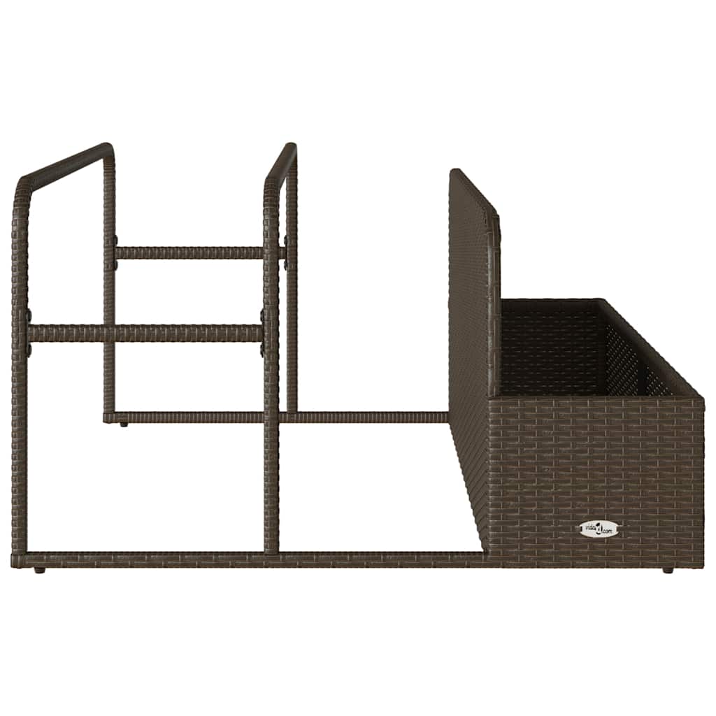 barna polyrattan medence melletti úszótároló 110x100x57 cm