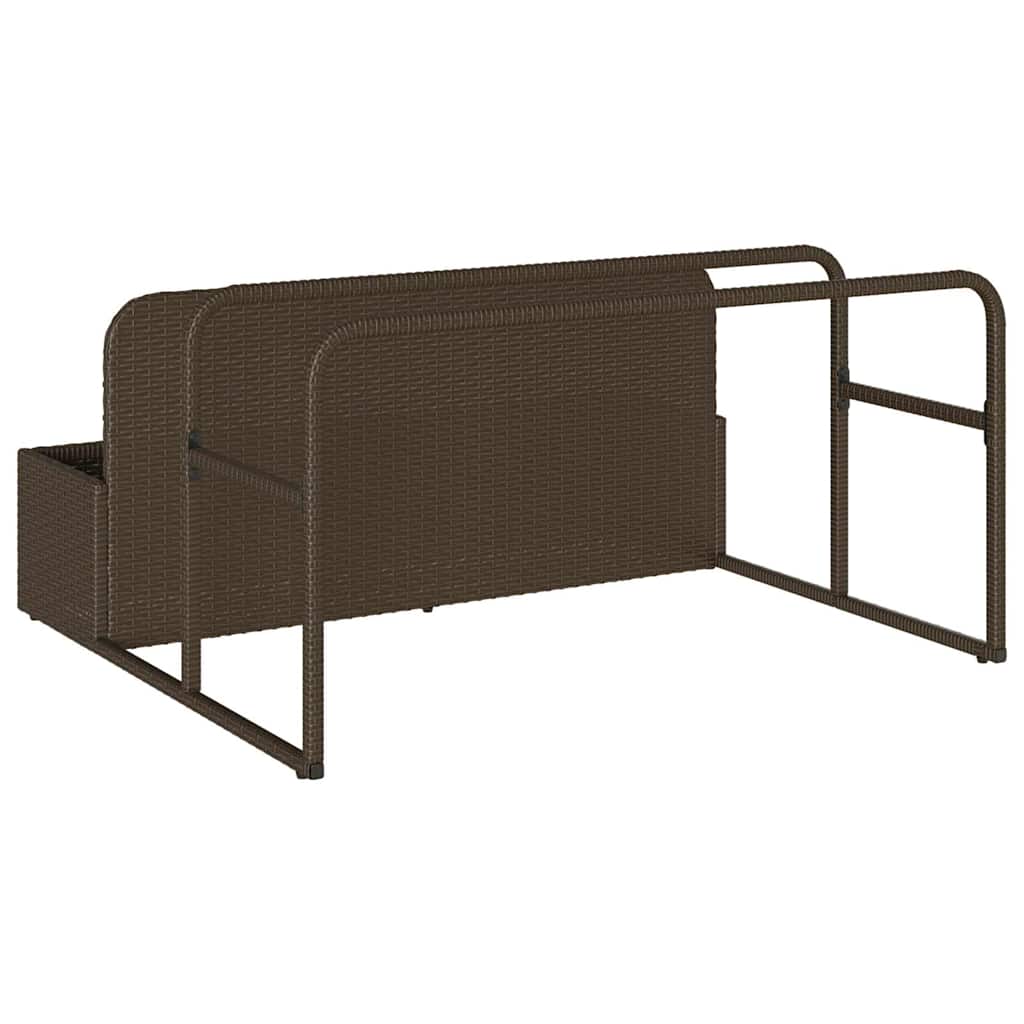 barna polyrattan medence melletti úszótároló 110x100x57 cm