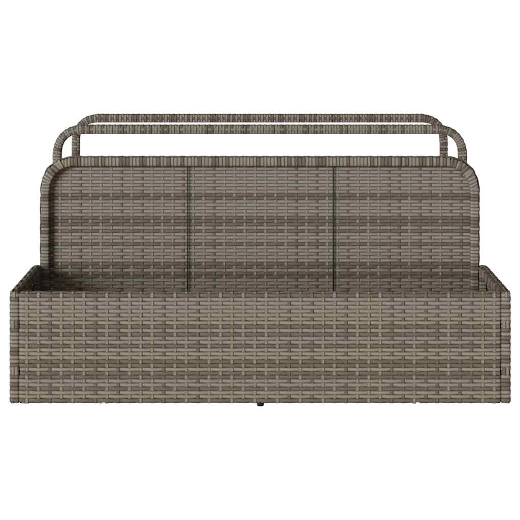 szürke polyrattan medence melletti úszótároló 110x100x57 cm