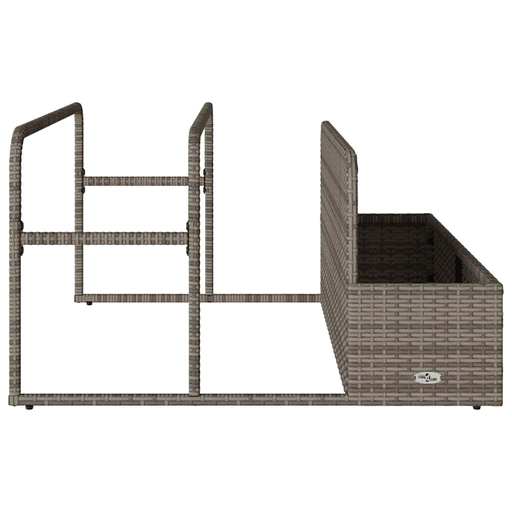szürke polyrattan medence melletti úszótároló 110x100x57 cm