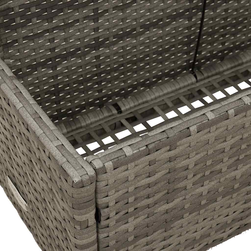 szürke polyrattan medence melletti úszótároló 110x100x57 cm