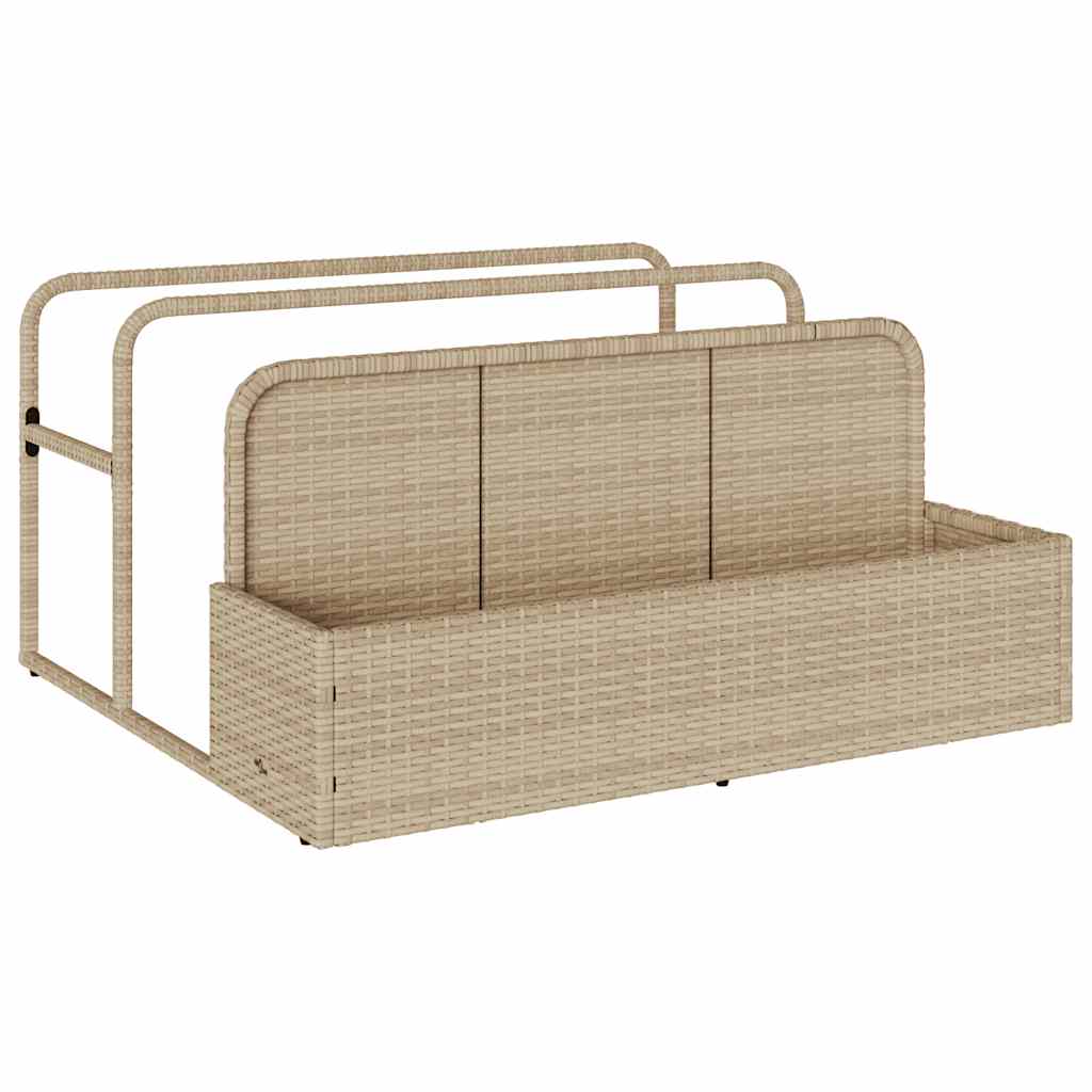 bézs polyrattan medence melletti úszótároló 110x100x57 cm