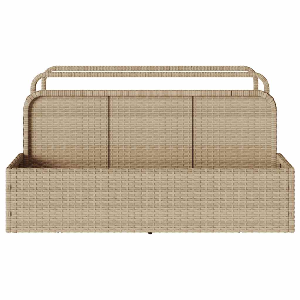 bézs polyrattan medence melletti úszótároló 110x100x57 cm